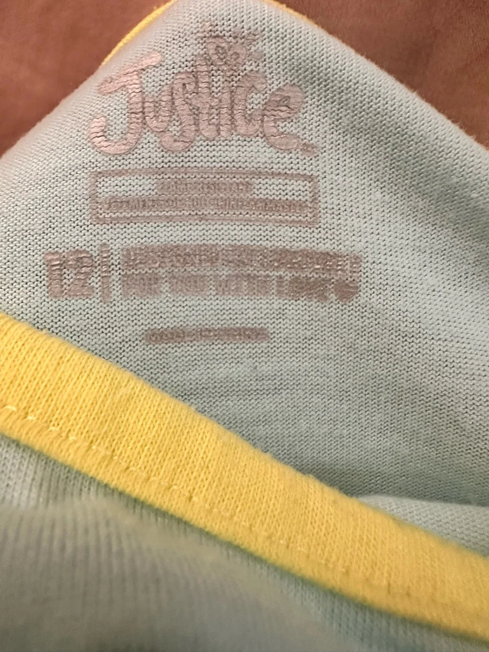 Light Blue Graphic Smiley Romper with Neon Tassled Trim | Size 12